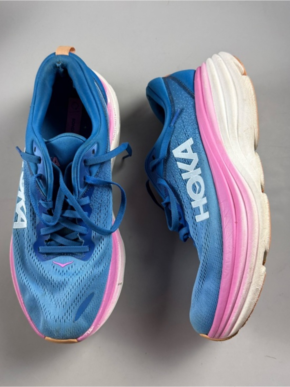 Hoka Bondi 8 Coastal Sky All Aboard Running Shoes Sneakers Blue Women’s 10 10B